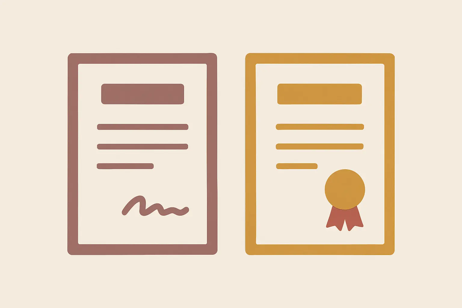Comparação entre o certificado emitido pela especialização e o diploma emitido pelo mestrado
